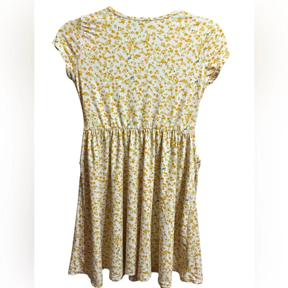 Emma & Elsa Sweet Adorable Cream & Yellow Floral Dress Girls Size 12 Cottagecore